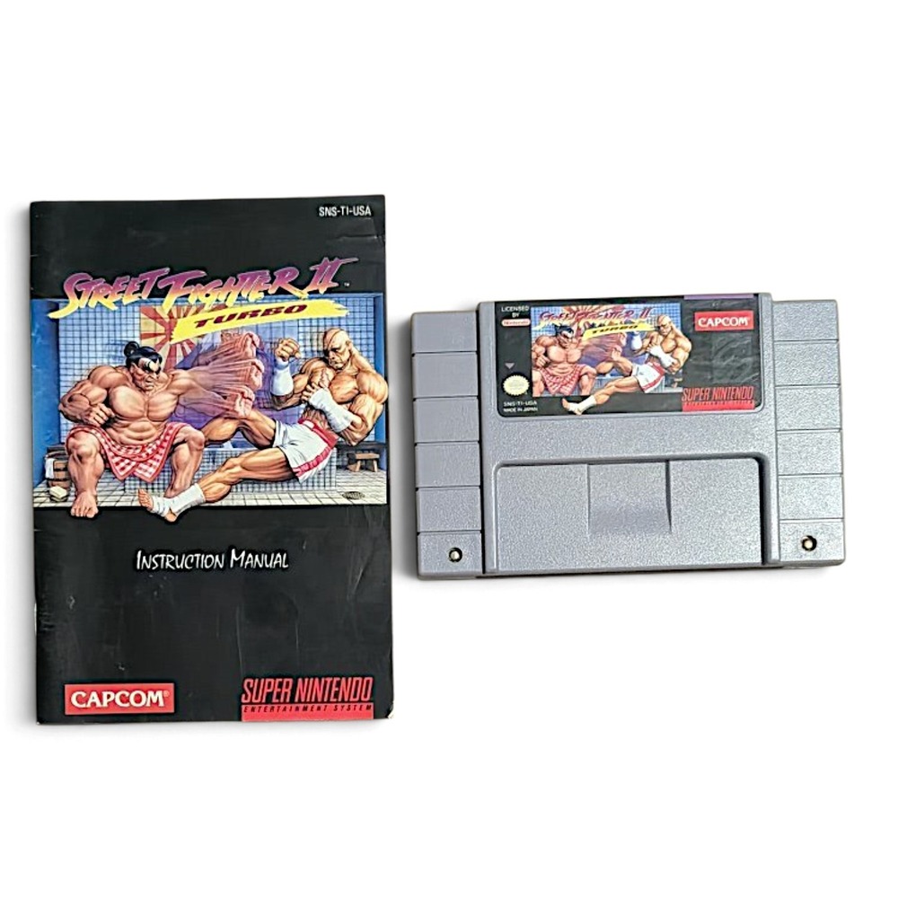Street Fighter 2 II: Turbo (Super Nintendo SNES 1993) With Manual